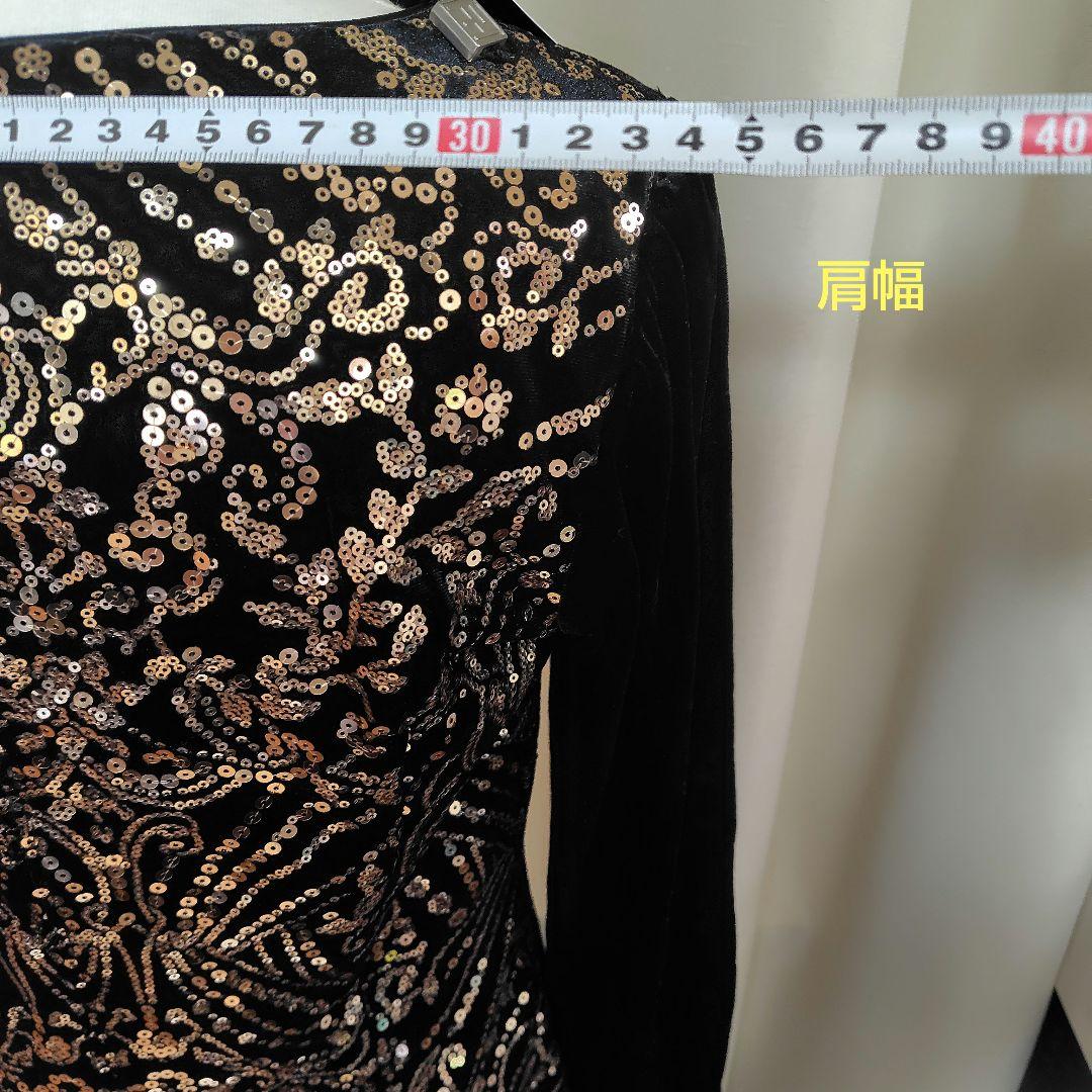 TADASHI SHOJI ベルベットスパンコールワンピース