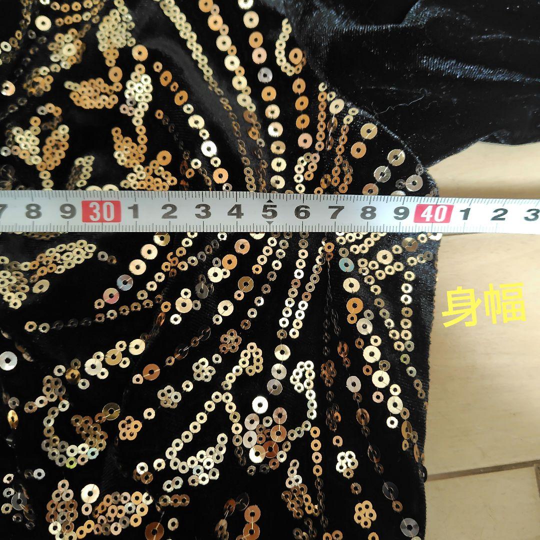 TADASHI SHOJI ベルベットスパンコールワンピース