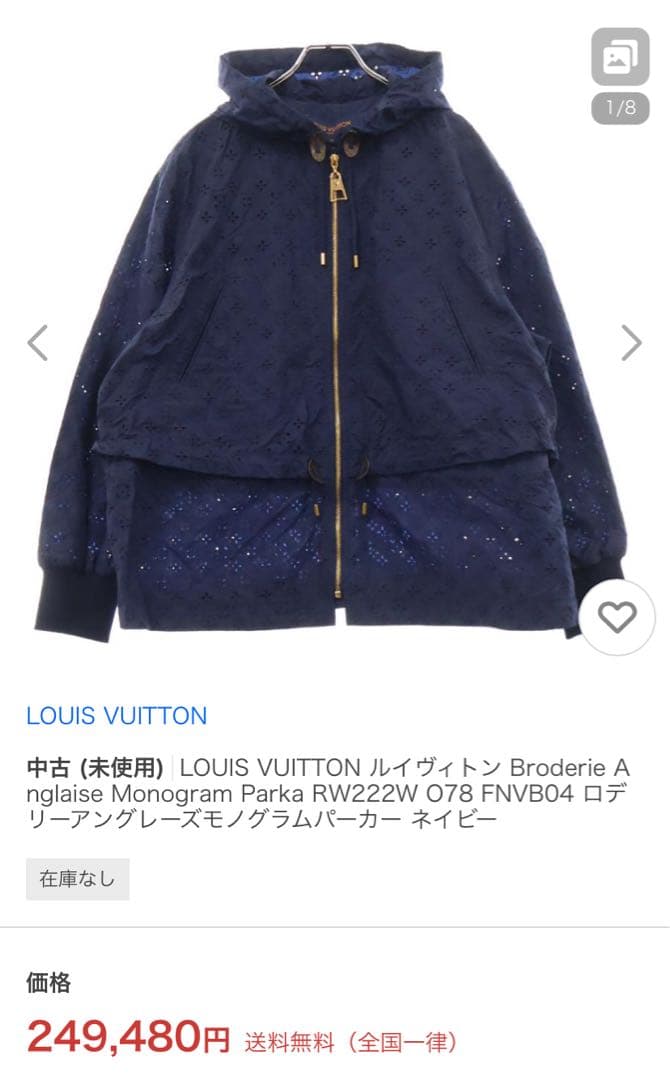 LOUIS VUITTON モノグラムパーカー　34