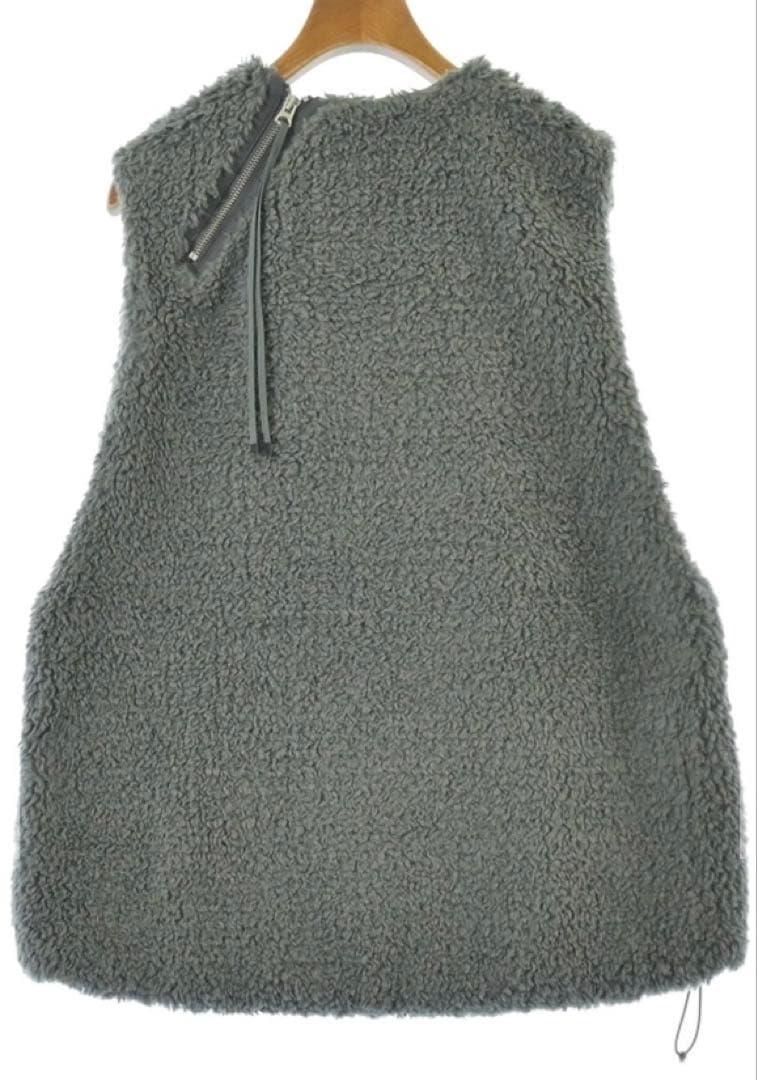 HYKE ハイク　エコファー　フェイクファー　ベスト　カーキグレー　サイズ01