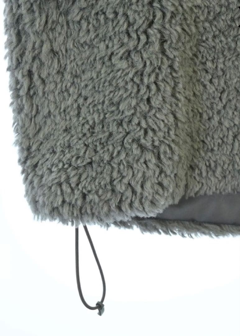 HYKE ハイク　エコファー　フェイクファー　ベスト　カーキグレー　サイズ01