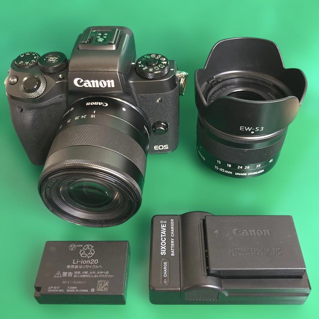 【美品】Canon EOS M5本体、15-45mm ・18-55mmレンズ付き