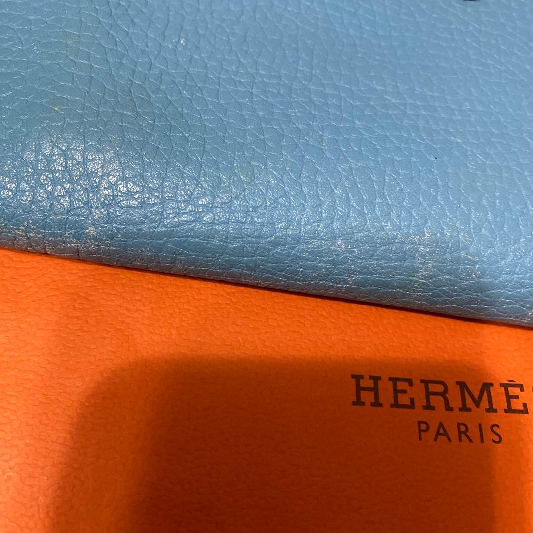 最終値引 HERMÈS (エルメス)ドゴン水色 レザー 長財布 箱付き