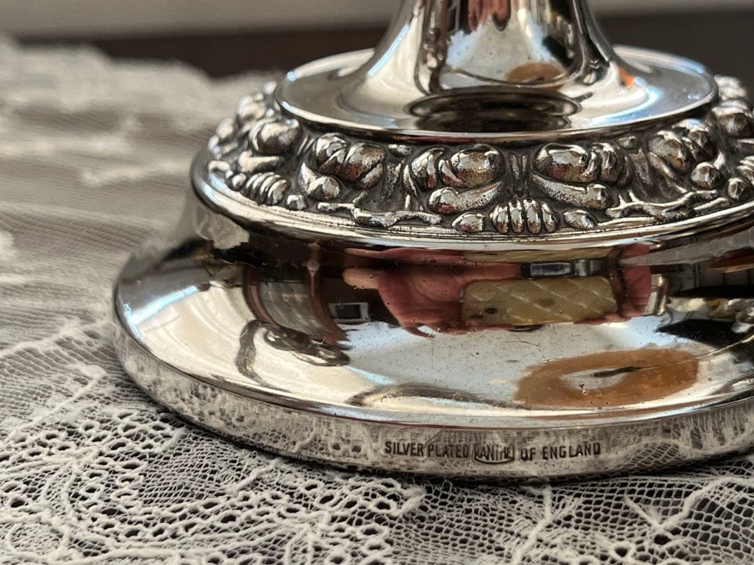 UK イギリス シルバープレート 燭台 キャンデラブラ 優雅 二灯