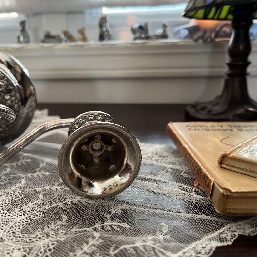 UK イギリス シルバープレート 燭台 キャンデラブラ 優雅 二灯