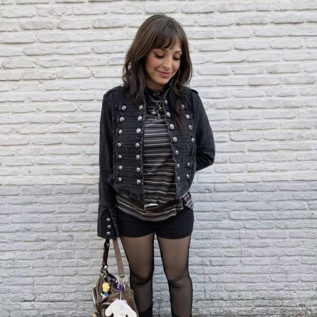 ジャケット・アウター Women's denim Napoleon Jacket opium y2k