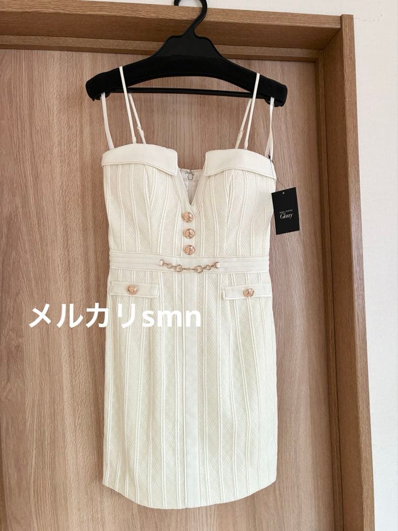 新品　新作　robe de fleurs glossy ドレス　S アイボリー