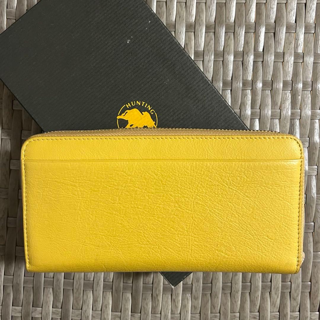 ハンティングワールド　長財布　クリームイエロー