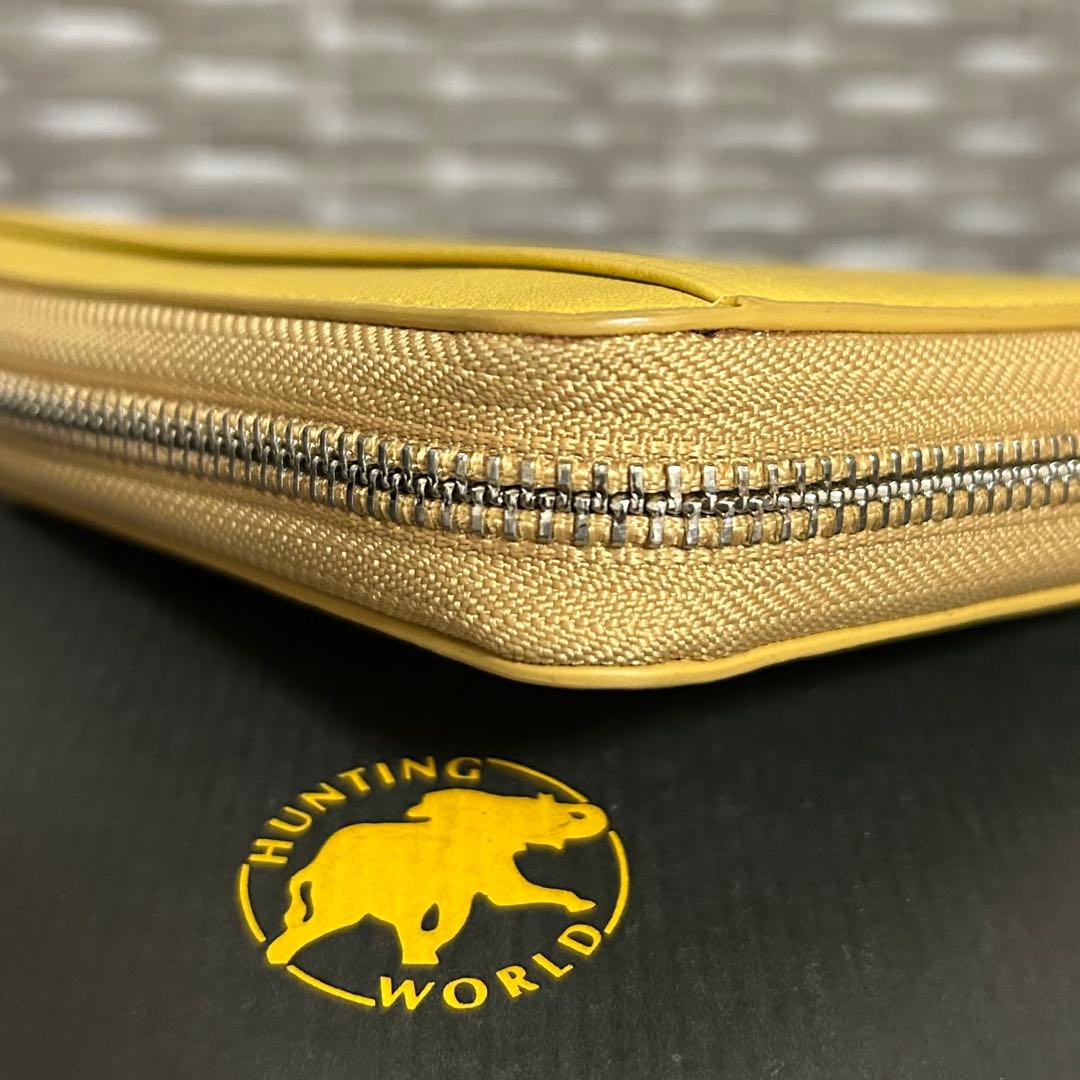 ハンティングワールド　長財布　クリームイエロー