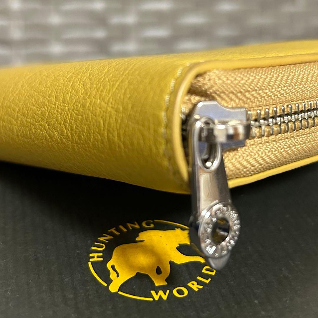 ハンティングワールド　長財布　クリームイエロー