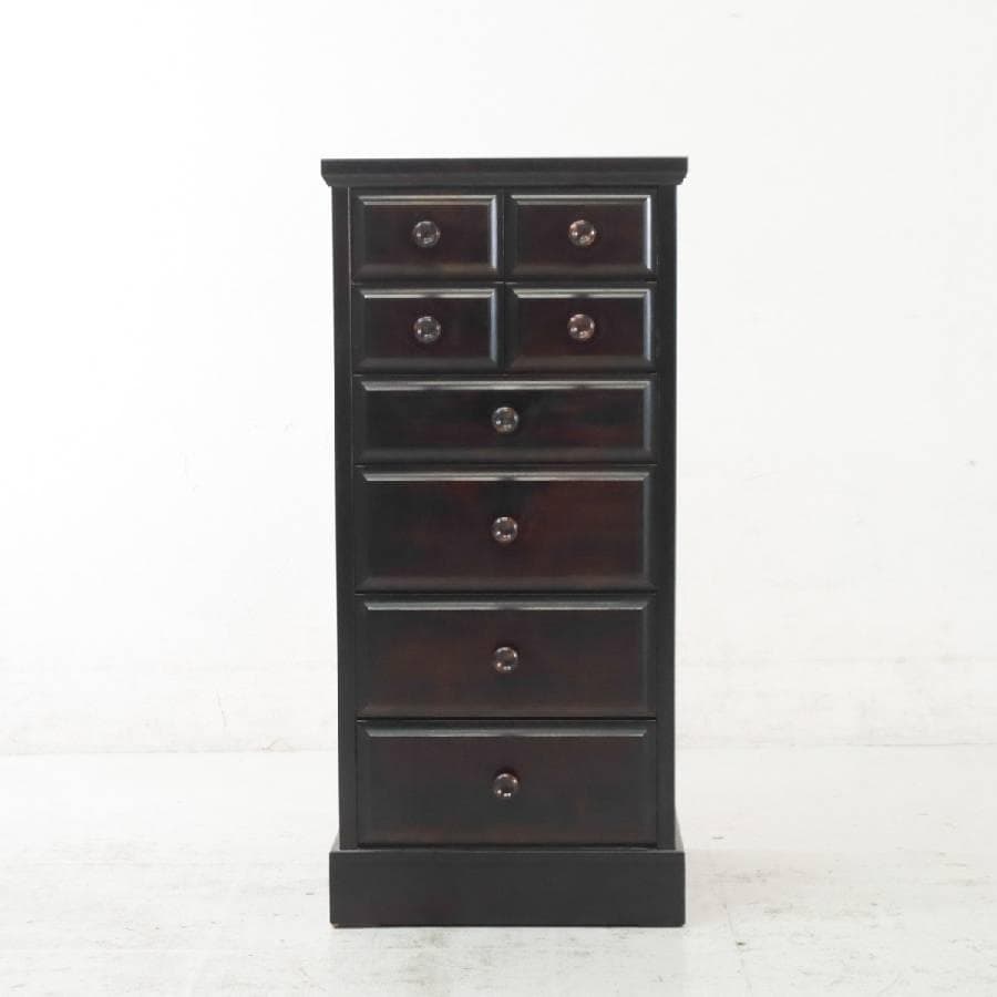 北海道 蝦夷民芸 樺材 サイドチェスト 幅47cm 引き出し8杯 整理タンス