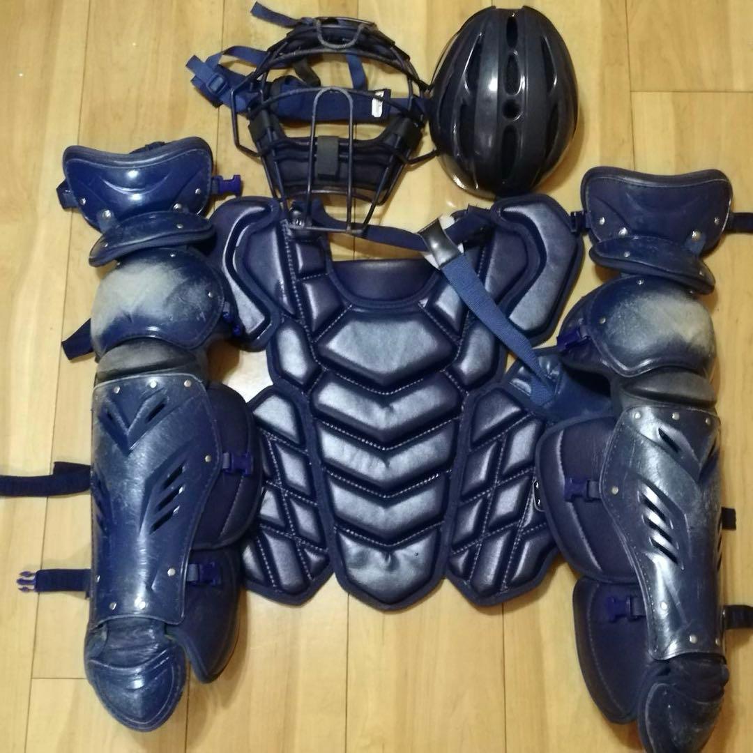 ZETT硬式用 キャッチャー防具セット ネイビー
