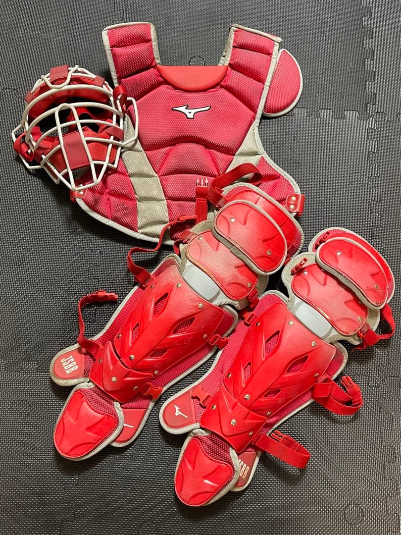 Mizuno Pro 一般軟式 キャッチャー防具セット（レッド）