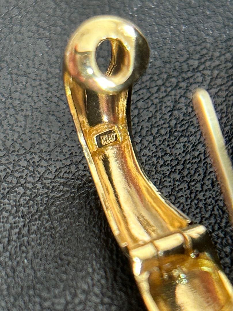 K18YG 天然ダイヤモンド フープ ピアス　片耳3.1g 鑑別書ソーティング付