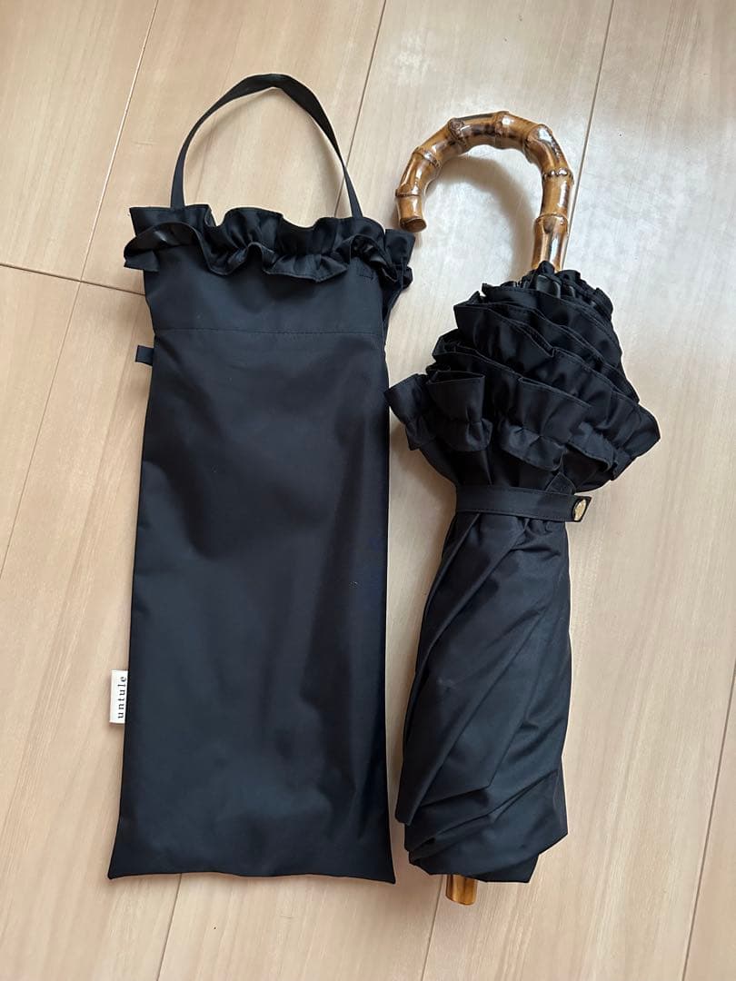 untule アントゥーレ 2段EASY 折りたたみ日傘(50cm)ブラック