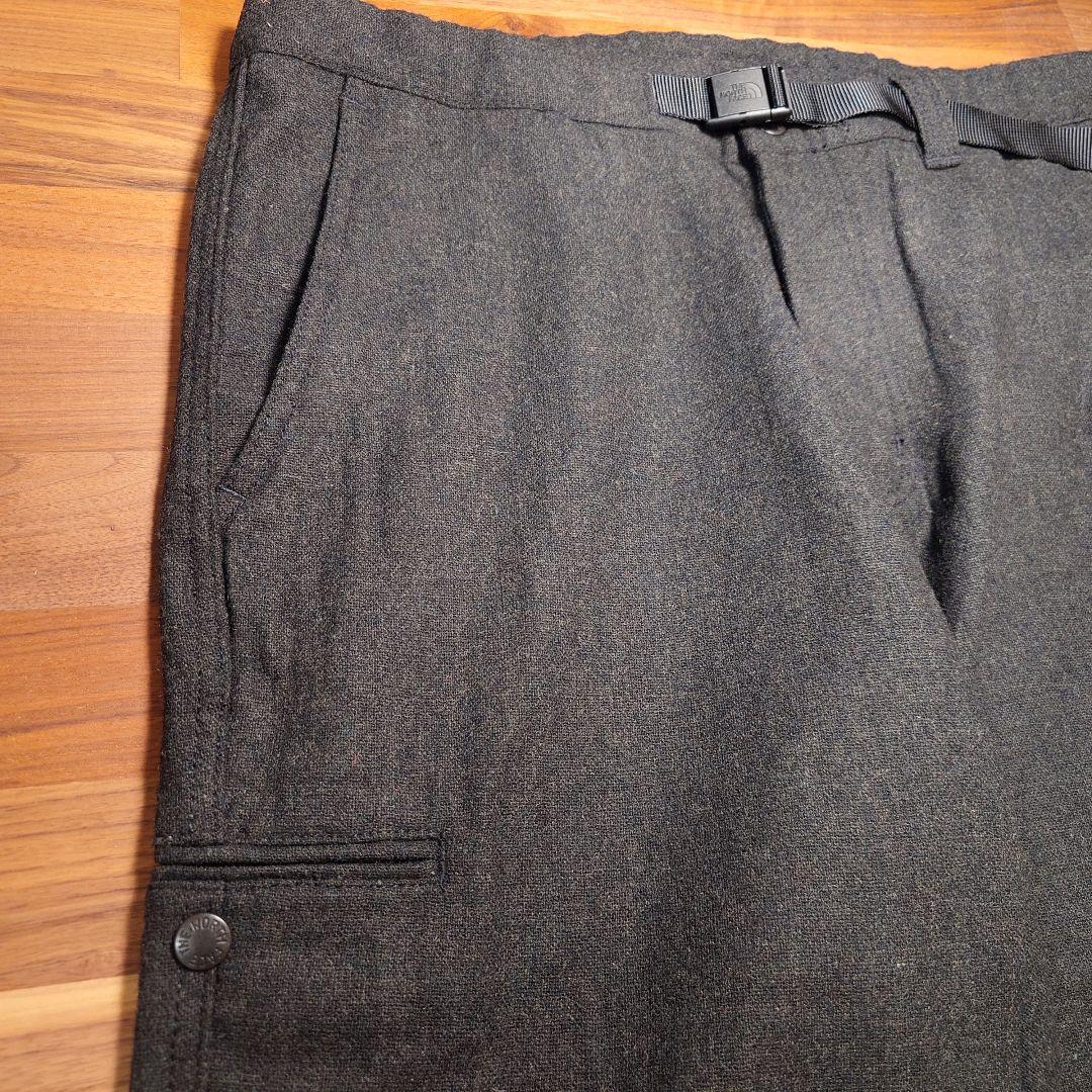 新品 ノースフェイス ドットポケットウールパンツ ダークグレー Lサイズ