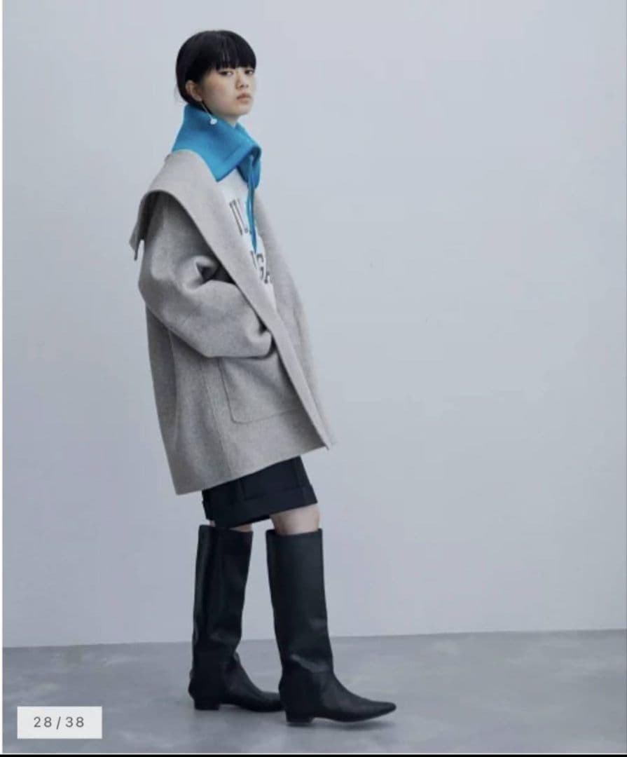 アダムエロペ　Super120'sウールリバーハーフコート