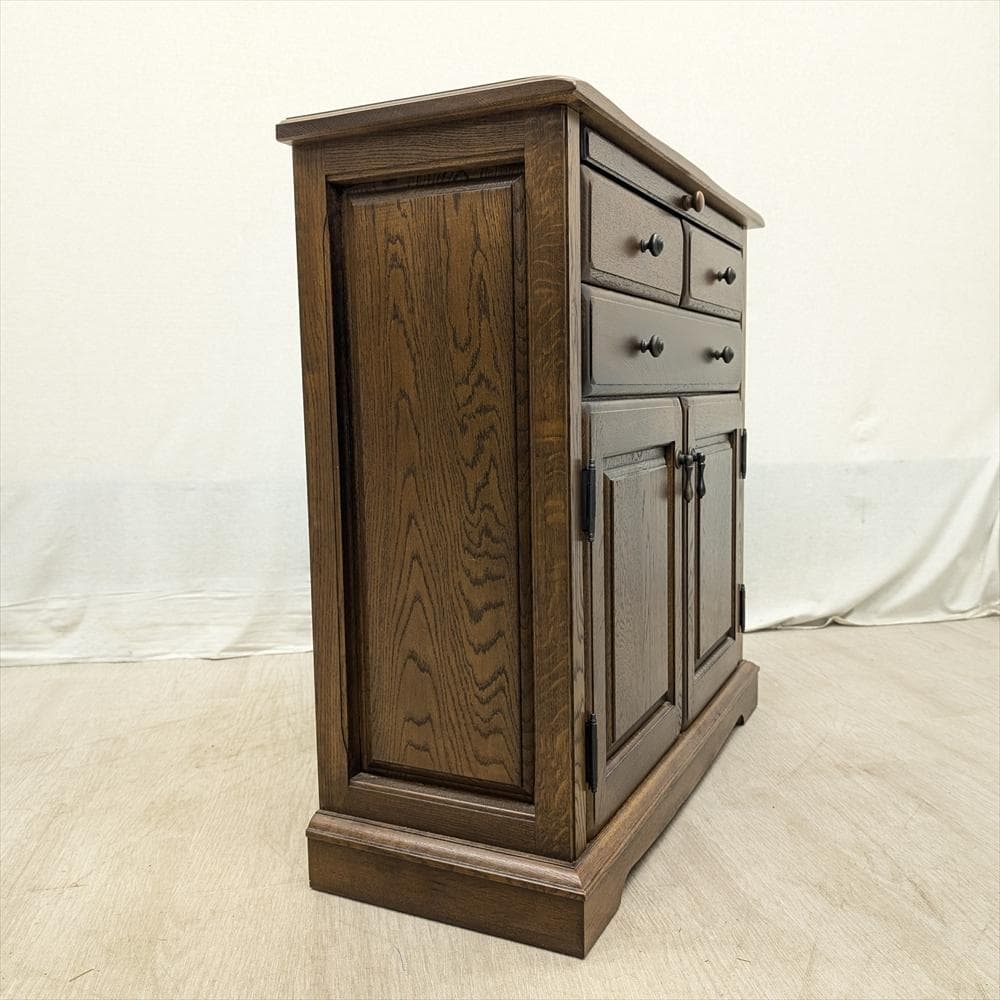 美品　えぞ民芸家具　コンソール　キャビネット　サイドボード　飾り棚　電話台　民藝