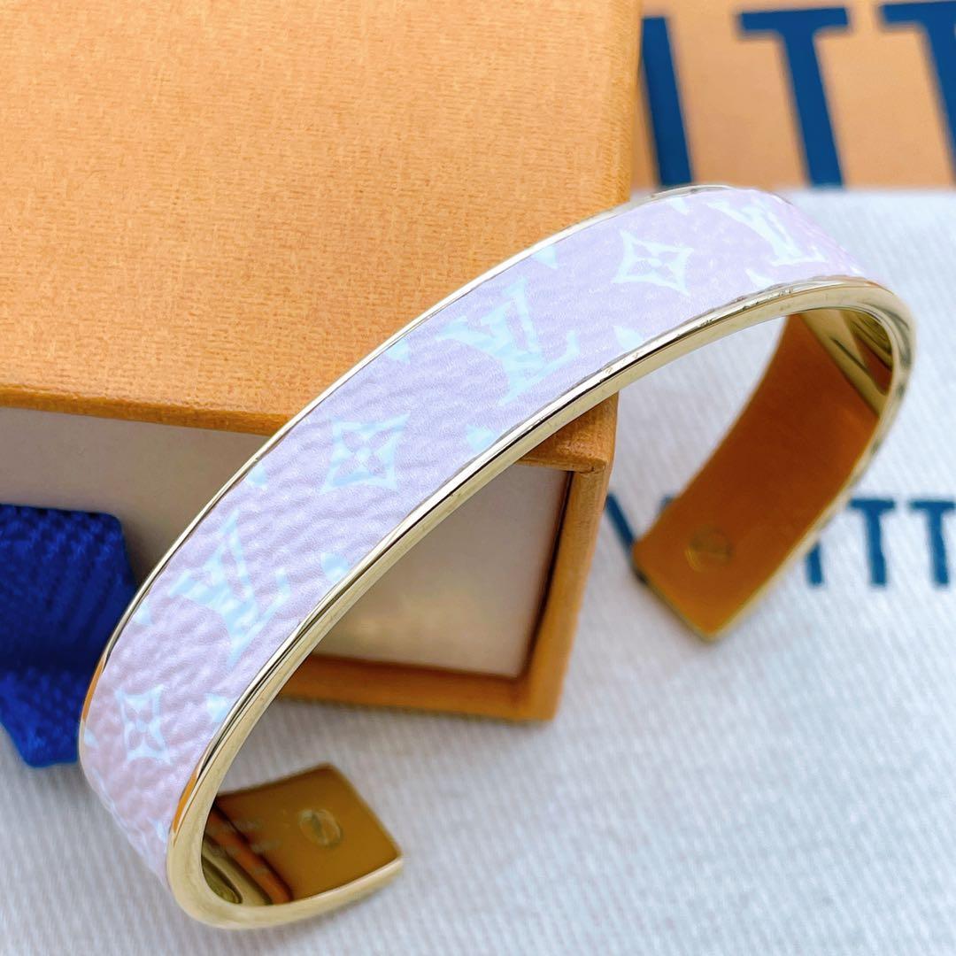 専用LOUIS VUITTON バングル　ジョンク　ワイルド　レザー　ピンク