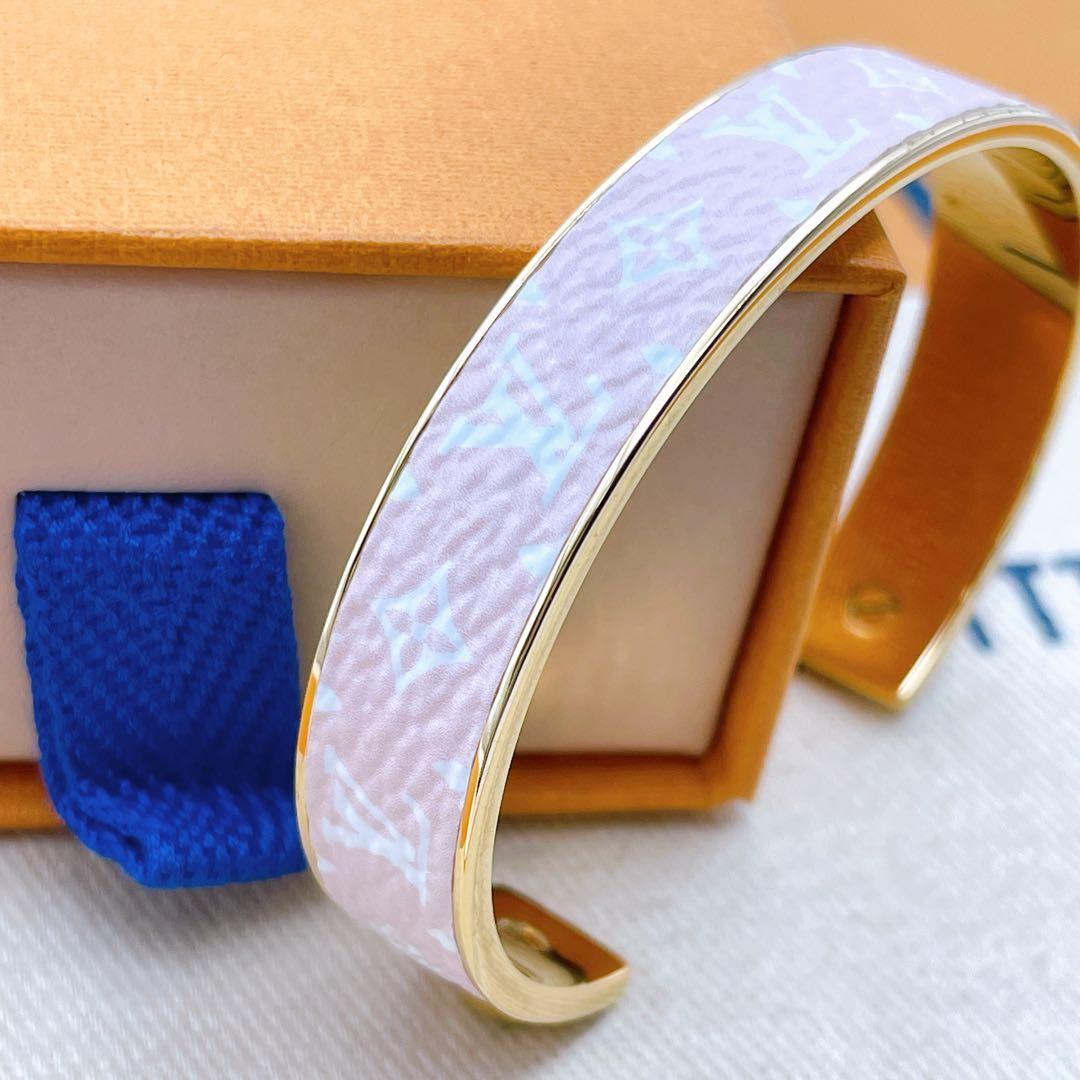 専用LOUIS VUITTON バングル　ジョンク　ワイルド　レザー　ピンク