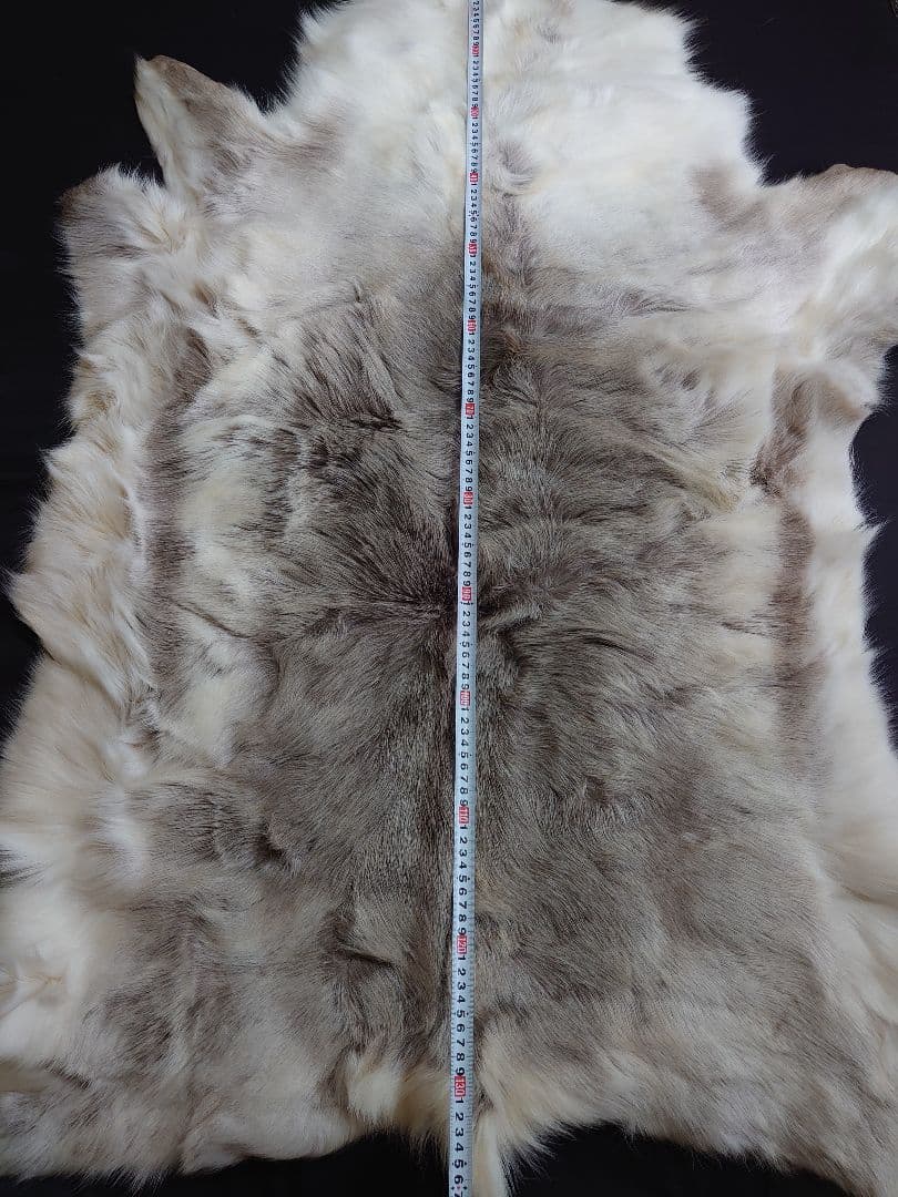 （希少）トナカイ　リアルファー　レザー　毛皮ラグ 　ノルウェー　北欧