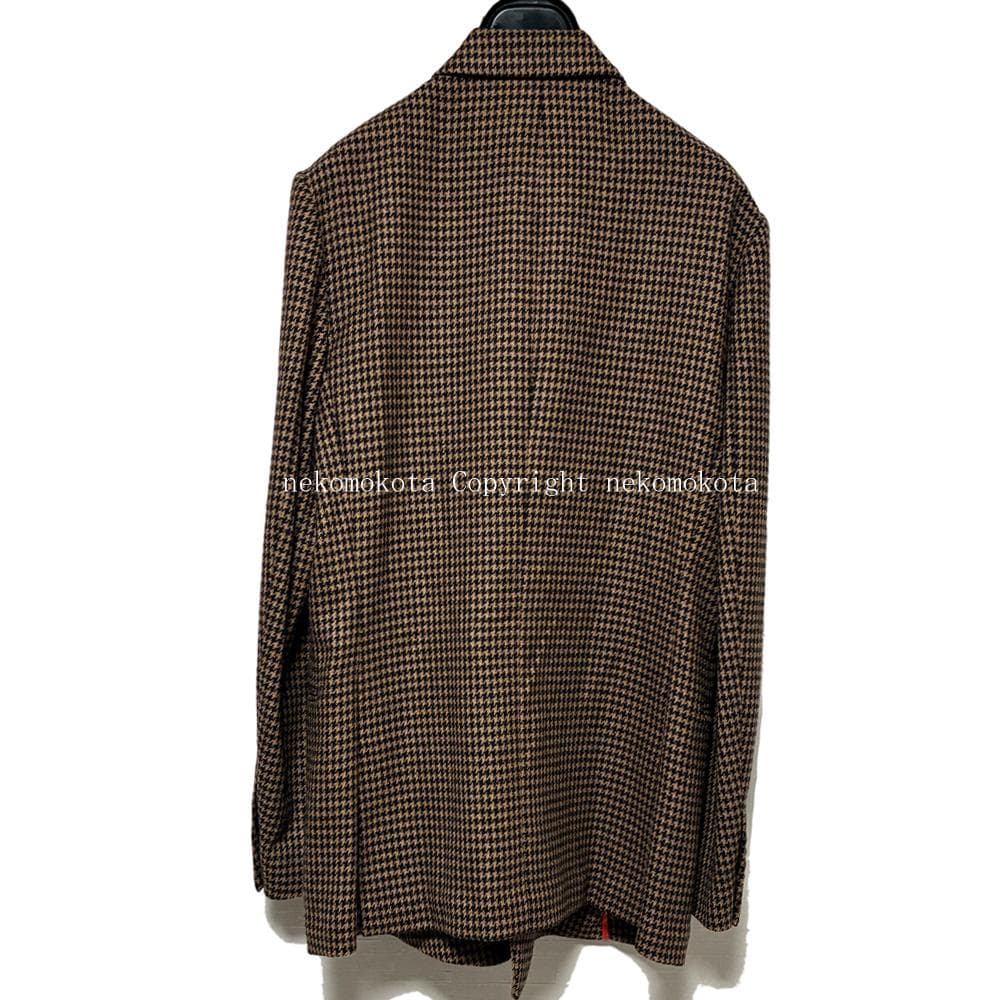 ポールスミス ウール キャメル 千鳥柄 ダブル テーラード ジャケット M