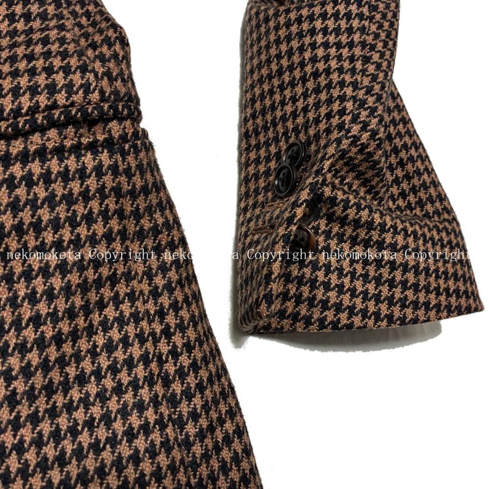 ポールスミス ウール キャメル 千鳥柄 ダブル テーラード ジャケット M