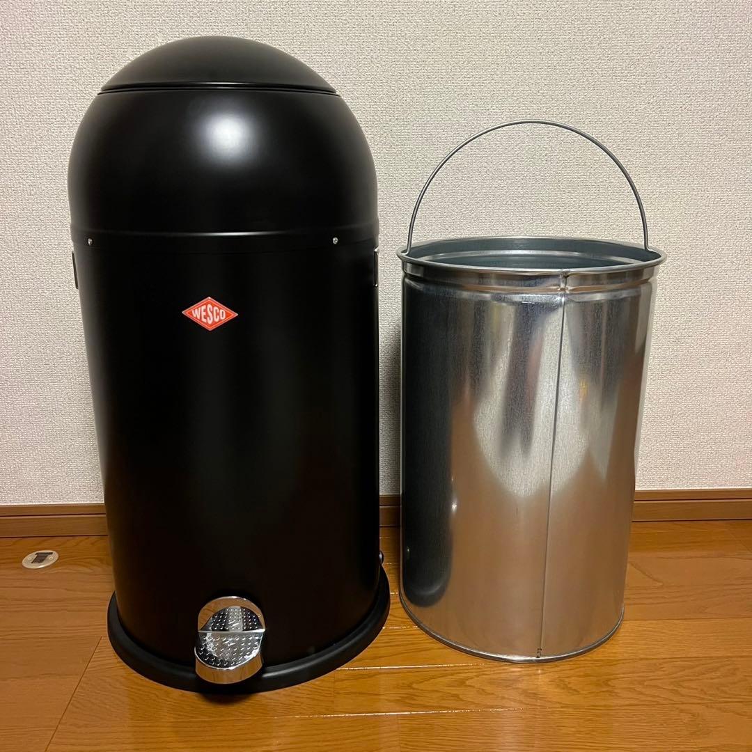 未使用　WESCO ペダル付きダストボックス　マットブラック　33L