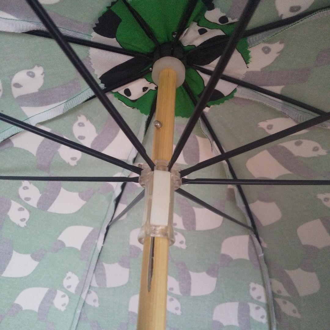 昭和レトロな双子パンダ柄日傘　グリーン