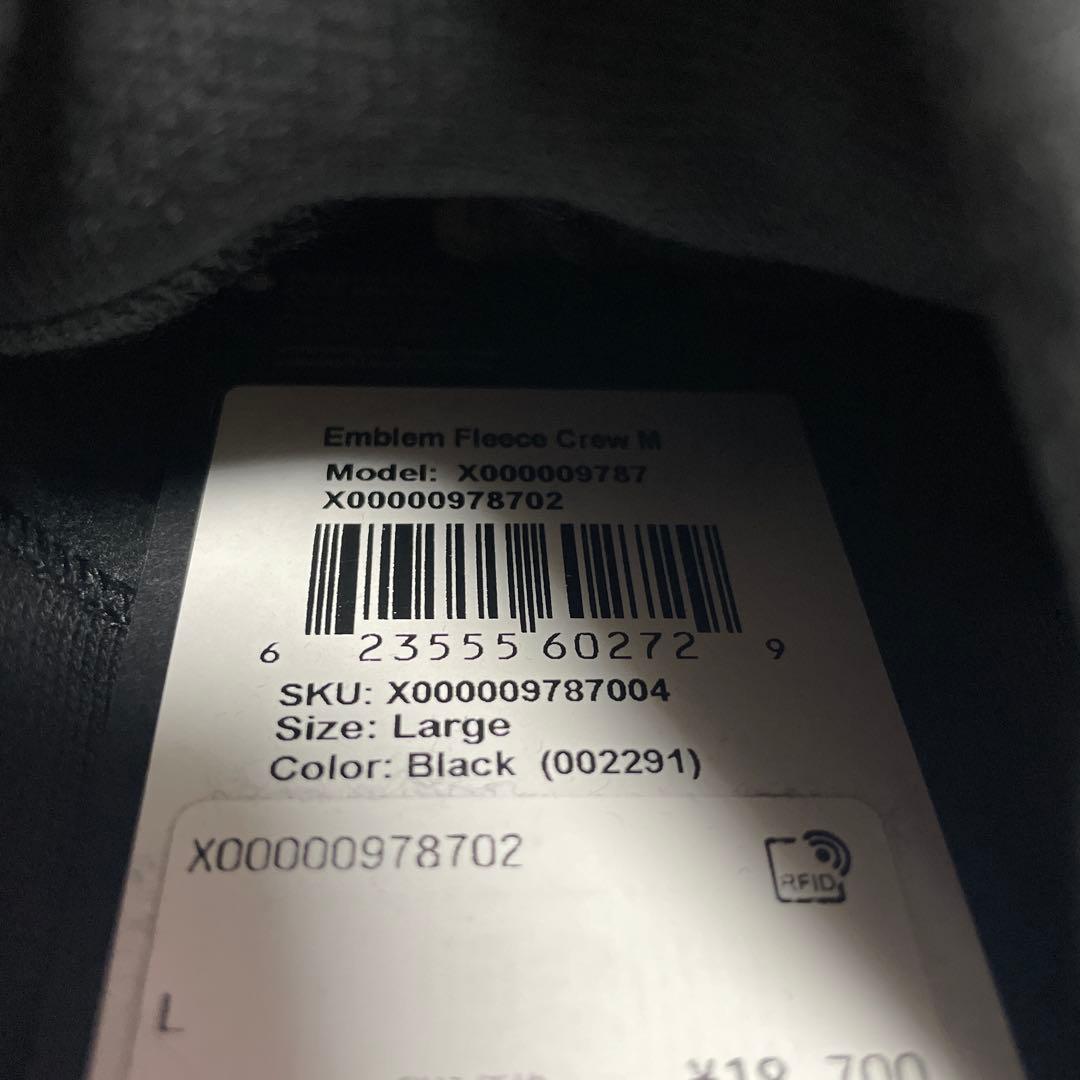 Lサイズ ARC'TERYX アークテリクス エンブレムフリースクルー 黒