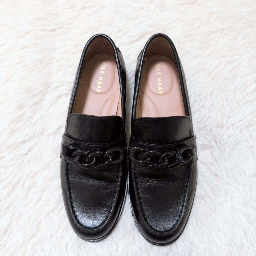 【極美品】コールハーン スタッシ チェーン ローファー ブラック 23.5cm