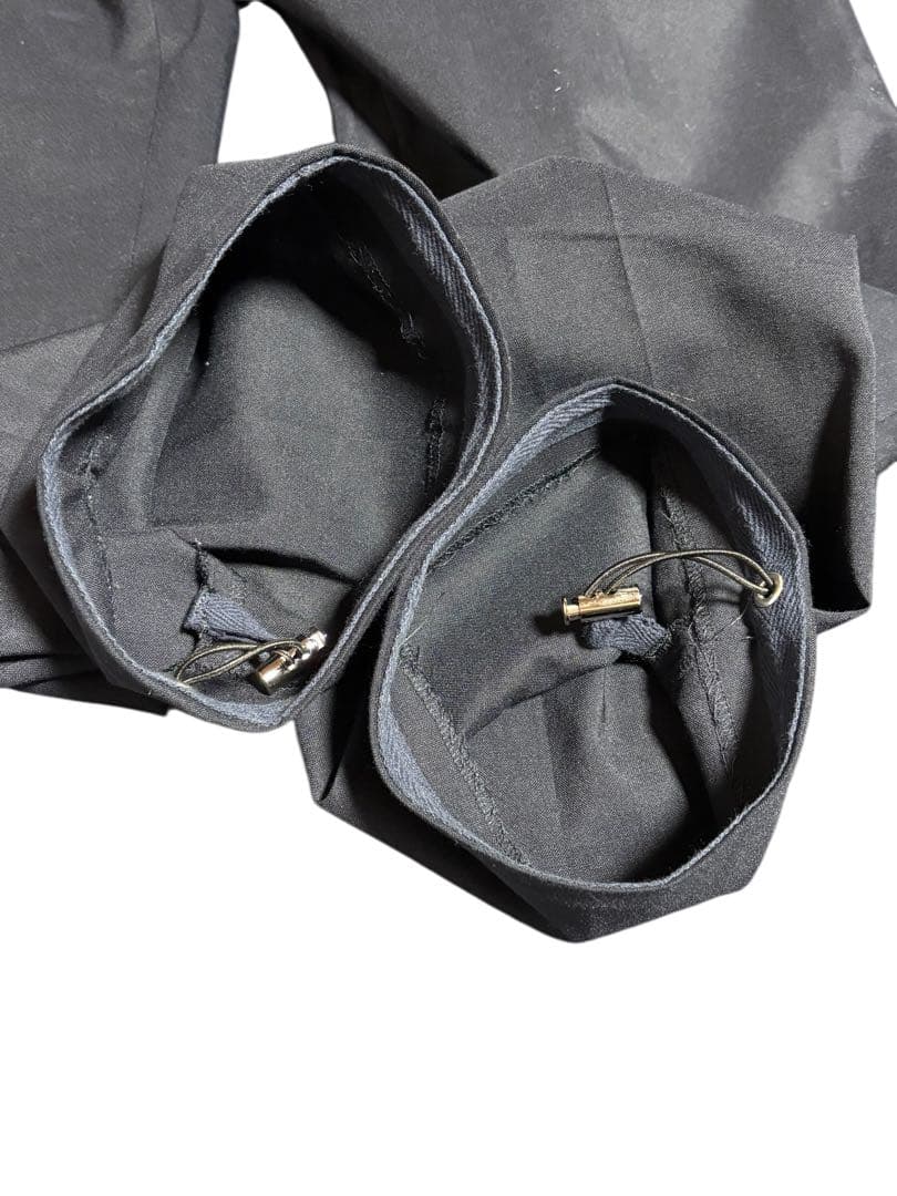 sacai 21SS ベロア切替 スーチングパンツ 1 濃紺 裾ドローコード