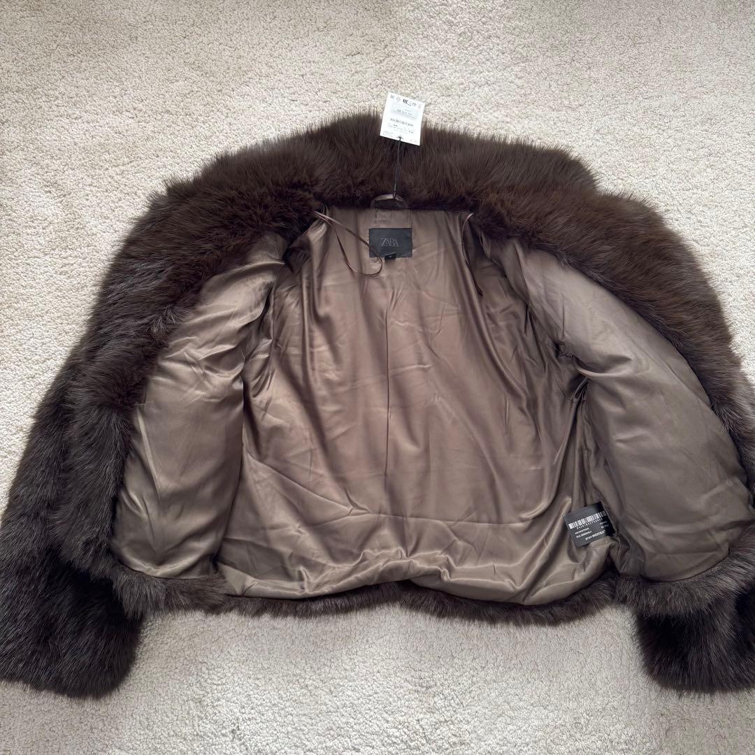 ZARA ショートフェイクファーコート　XL