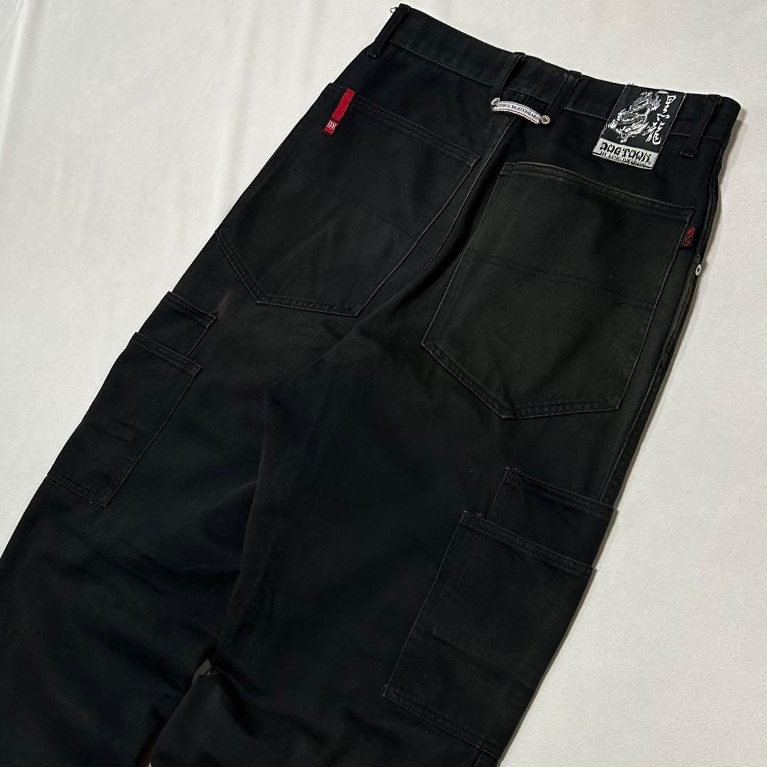00s DOGTOWN サンフェード ブラック デニム カーゴ バギーパンツ