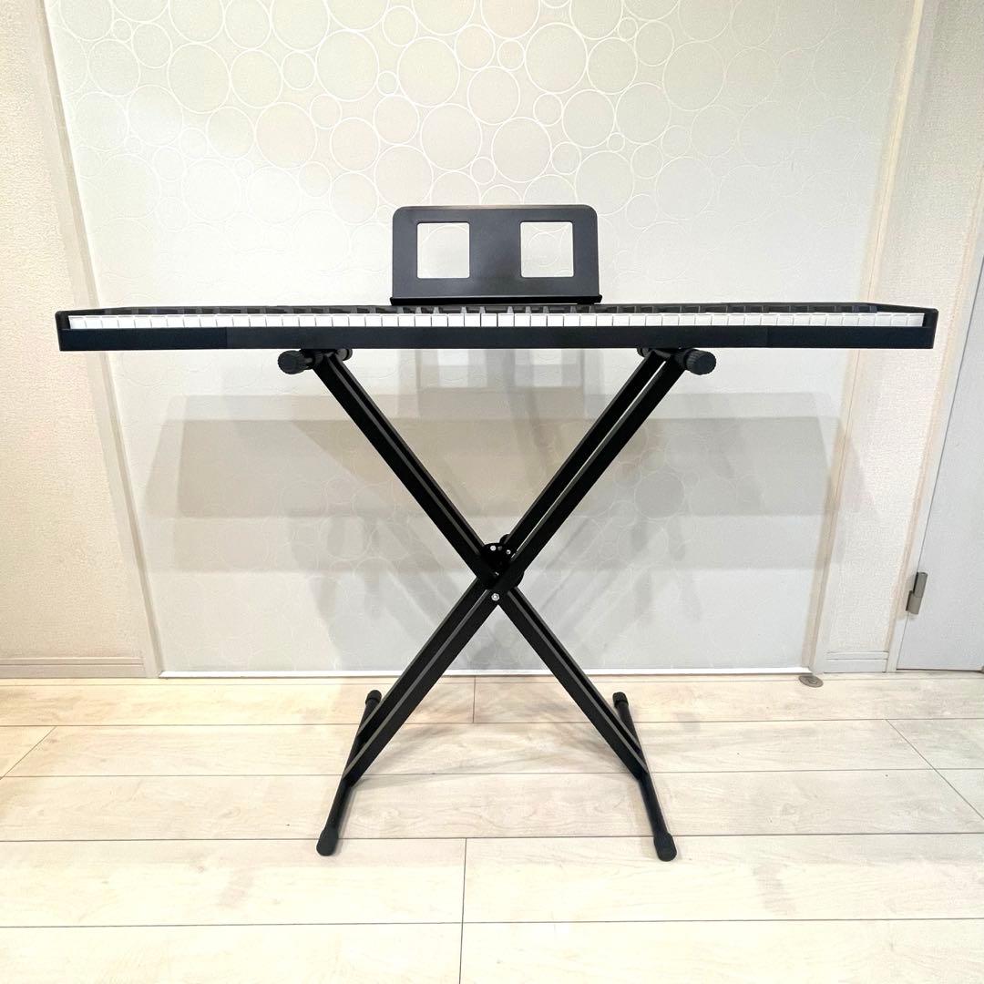 【美品】Longeye 88鍵 ポータブル電子ピアノ スタンド 椅子付