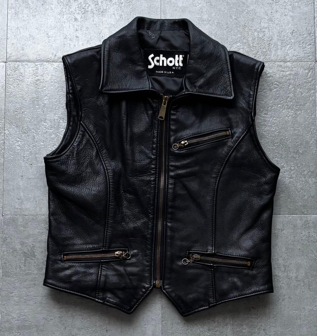 90s USA製　ショットSchott 243VW ライダース シングルベスト