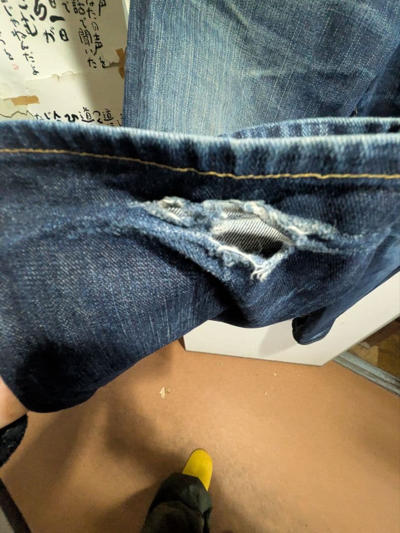 児島ジーンズ 17oz 左綾セルビッチ スリムストレートw42