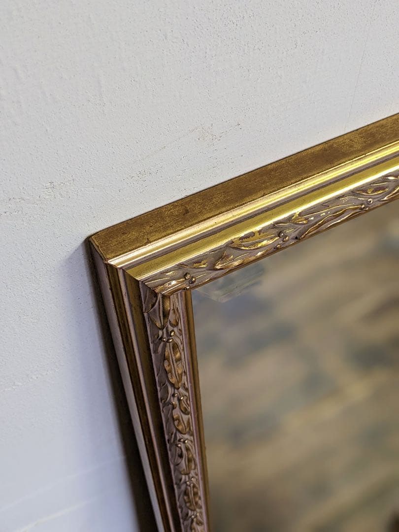 【なりちさ】ギルドなヴィンテージスリムミラー ゴールド 姿見 全身鏡