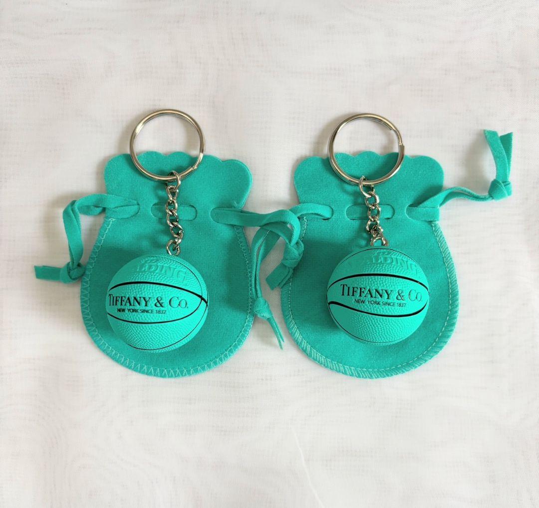 バスケットボールキーホルダー　ブルー　20個　プチ袋8枚付き