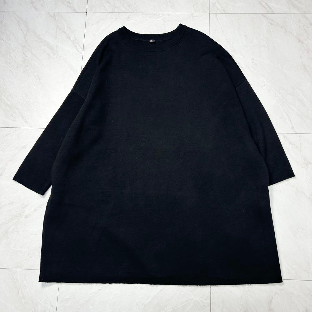 45R スムースのチュニック コットン ワンピース フリー 黒 45rpm