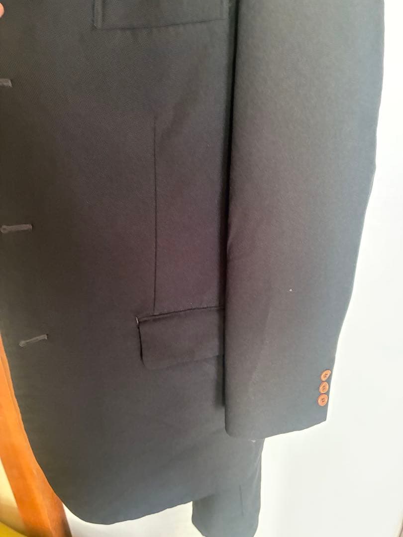 専用！！ノーカラー黒ジャケット オレンジボタン付き