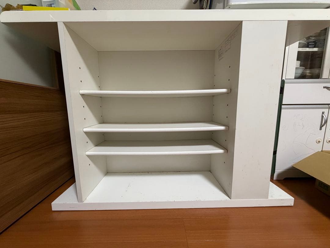 【最終価格】ニトリ　ホワイトカウンターテーブル 収納棚付き 135cm