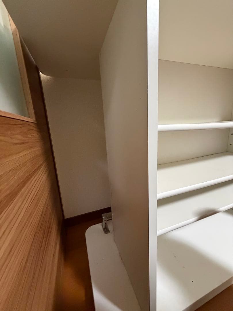 【最終価格】ニトリ　ホワイトカウンターテーブル 収納棚付き 135cm