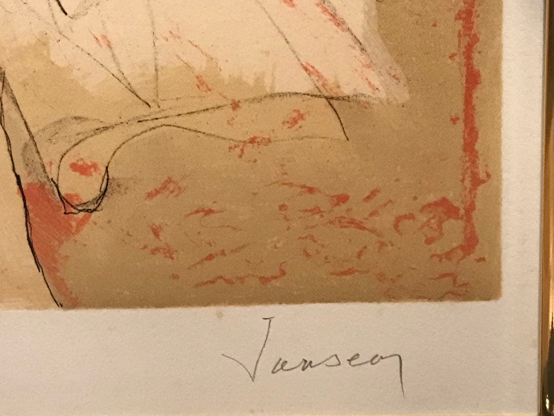 ちろさま専用　ジャンセン「後ろ姿のバレリーナ」　リトグラフ　直筆サイン有り