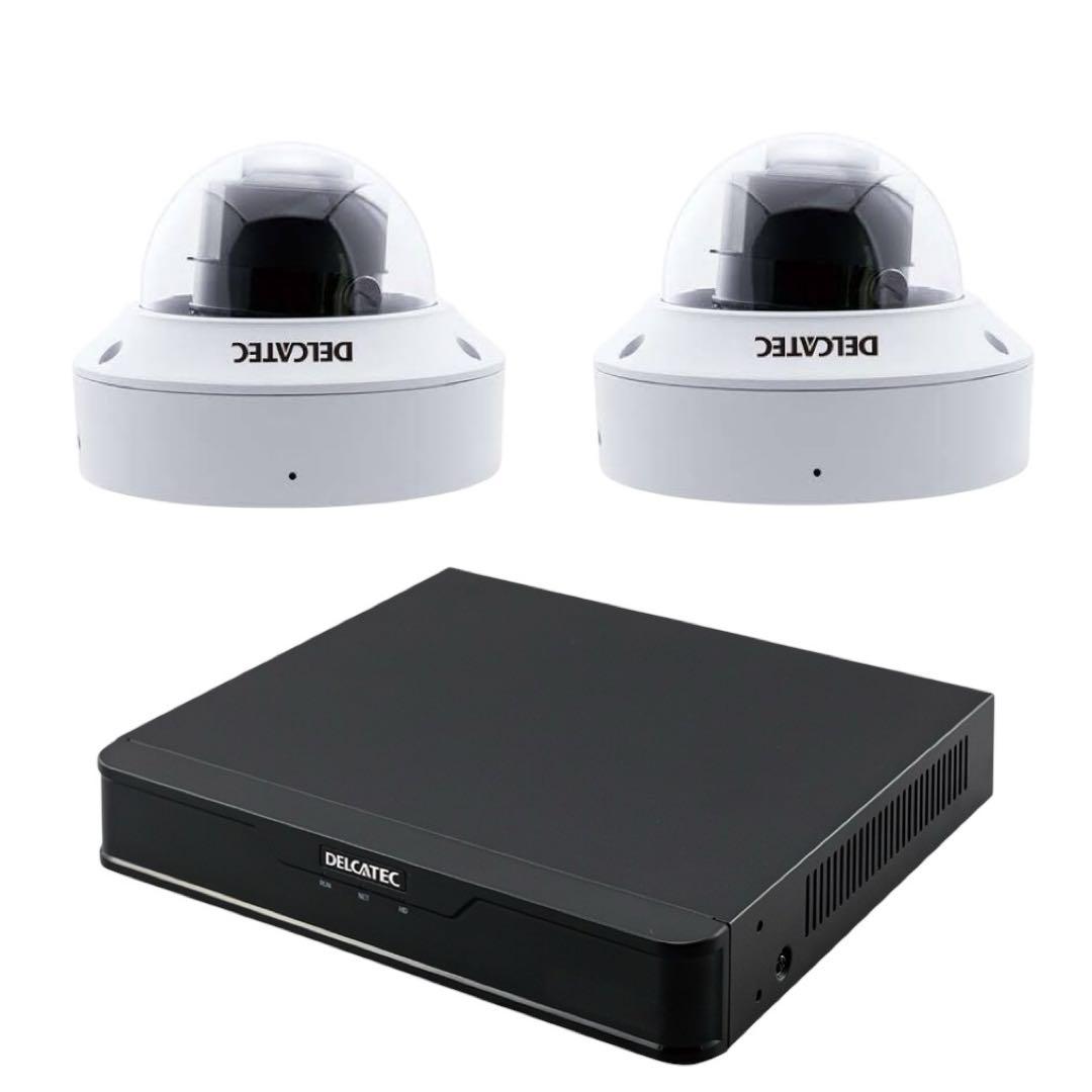 ①DXアンテナ ドーム型ネットワークカメラ ＆ 4ch対応レコーダー