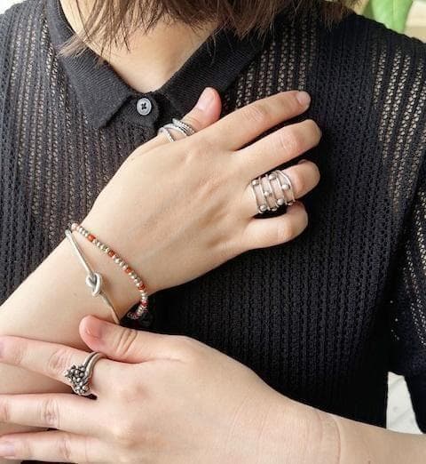 シルバーバングル カレンシルバー ハンドメイド タイシルバー 純銀 #24