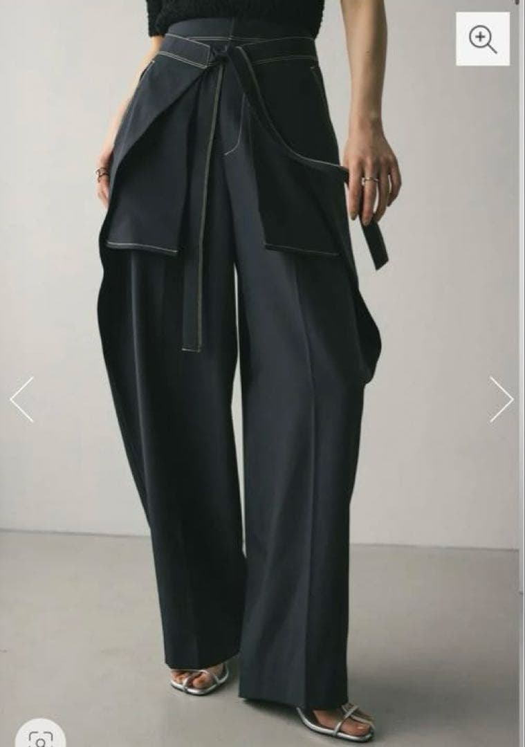 スタイルミキサー　ステッチラインラップパンツ　ネイビーSサイズ