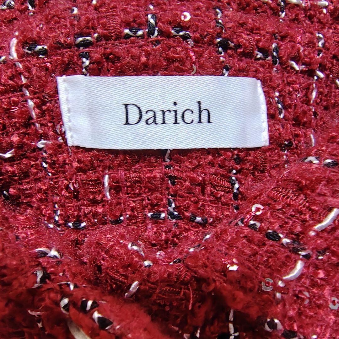 Darich ダーリッチ ツイードチェックショートジャケット ボルドー BRD