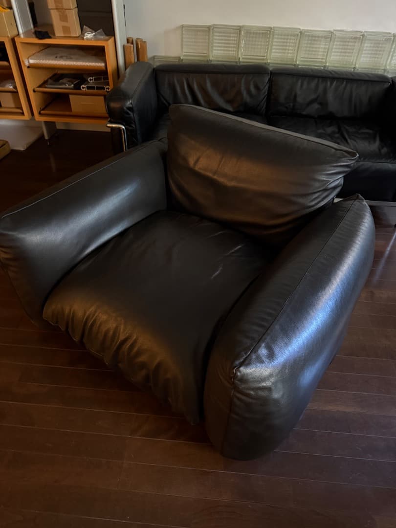 アルフレックス　arflex マレンコソファ　程度良好ブラックレザー定価72万