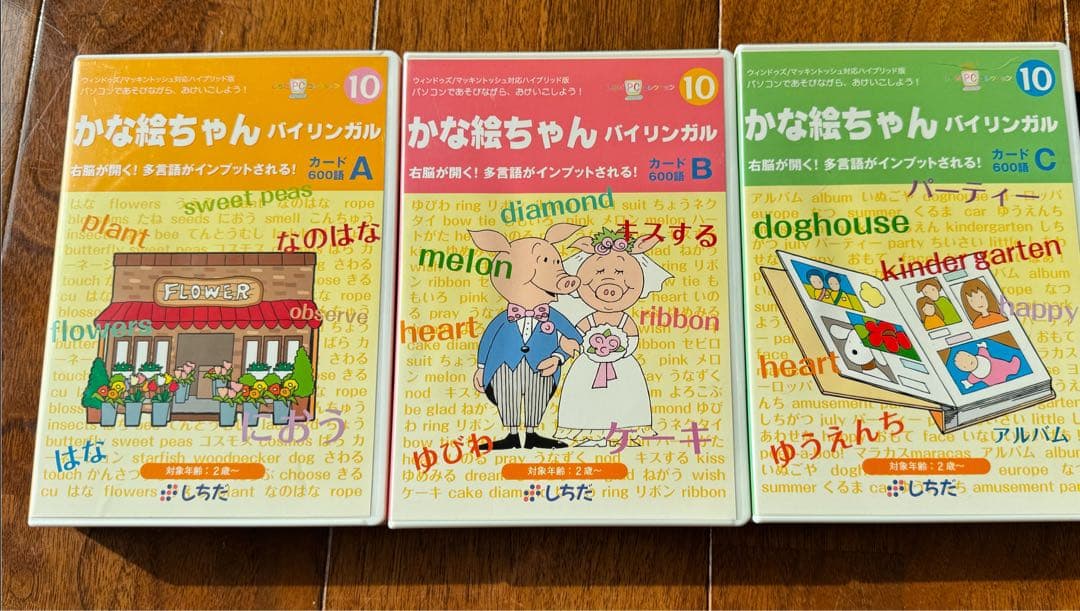 しちだ　七田　かな絵ちゃん　バイリンガル フラッシュカード 英語　日本語　知育